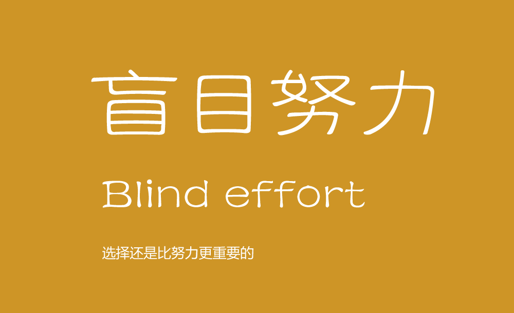 我不反對努力，但我反對盲目的努力